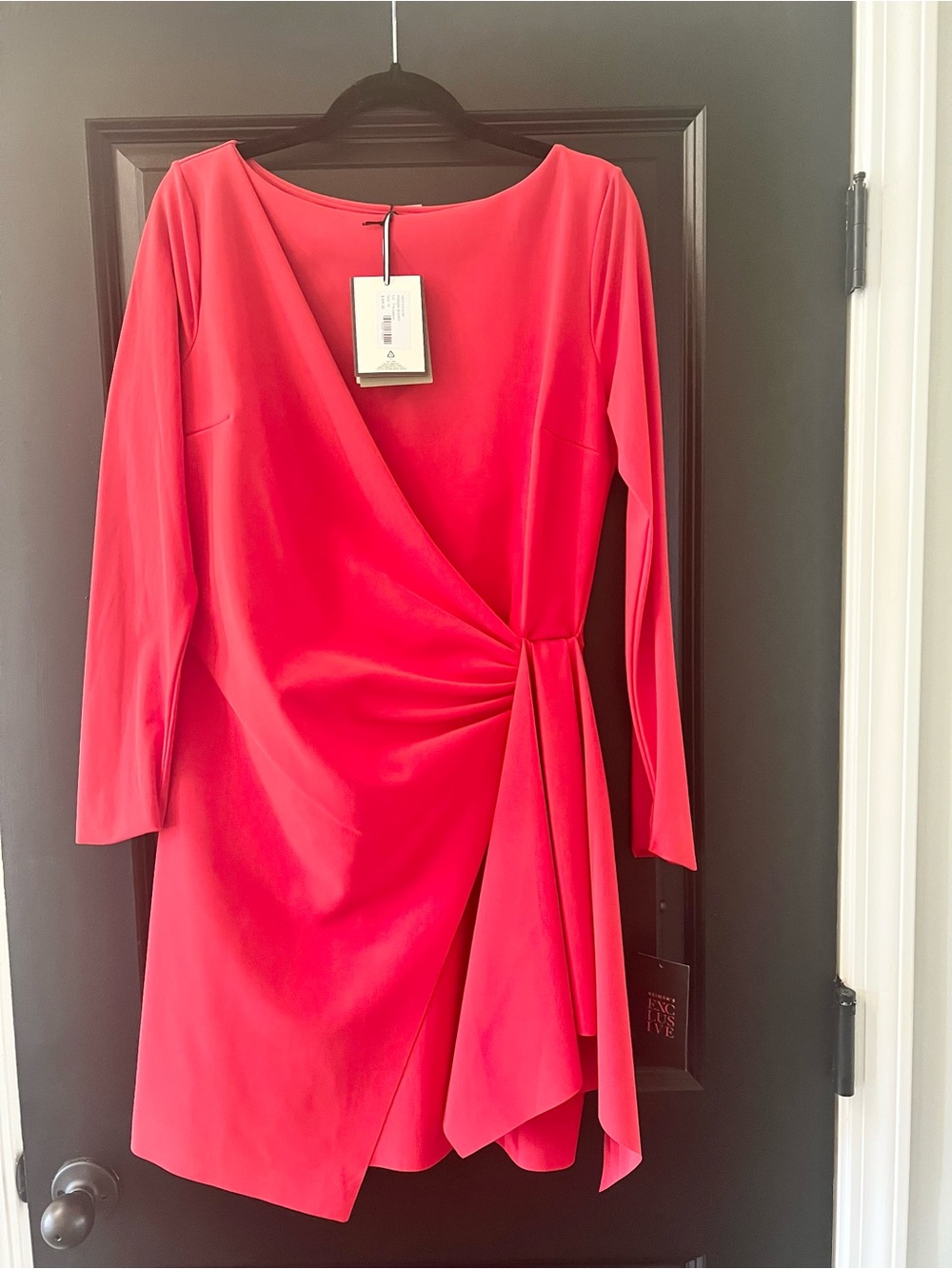 NWT Chiara Boni La Petite Robe Pariza Dress Size 12 Red $695 Neiman Marcus